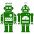 Ferm Living-muursticker robot-robots groen-3160