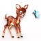 bambi en vlinder strijkapplicatie