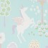 Majvillan-original swedish wallpaper-true unicorns turquoise-9898
